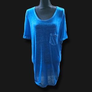 Faded Glory Short Sleeve Sheer Tee in Blue